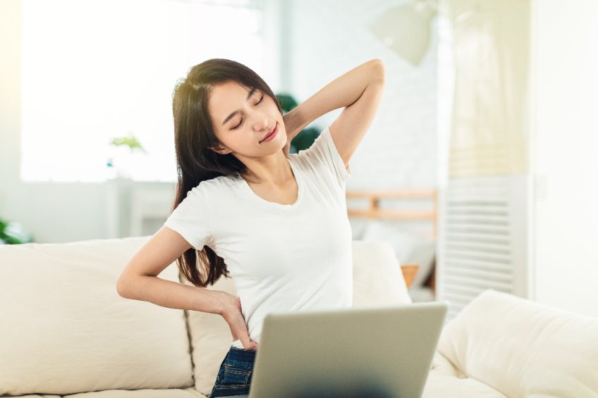 Femme en teletravail
